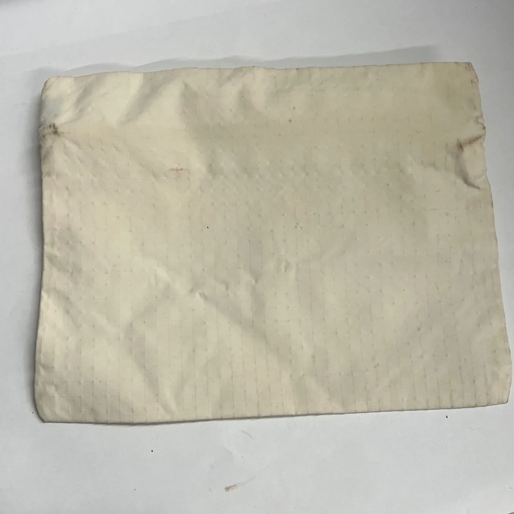 Vintage LeSportsac Bag Tan With White Logo Nylon Made In USA Zipper Pouch